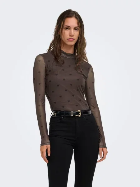 ONLY Tricou ONL Erica maro negru