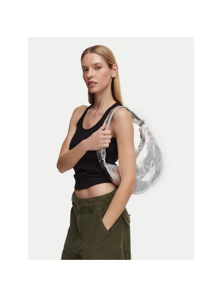 Adidas Torbica Adicolor Half Crescent Bag Metallic Pu Srebrna