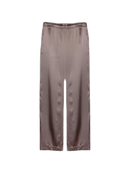Pantaloni Purotatto din satin maro