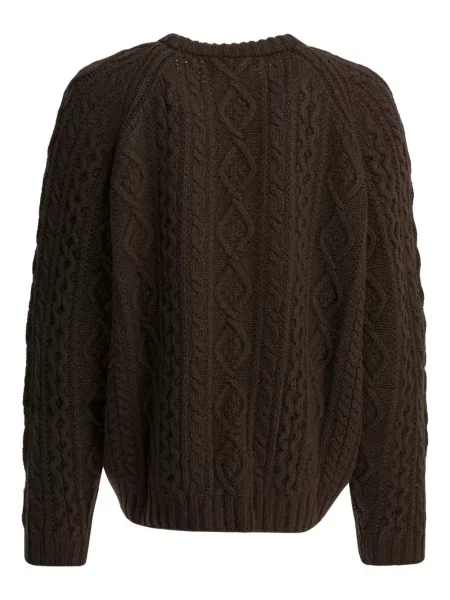 Pulover Sandbeige cu decolteu rotund maro