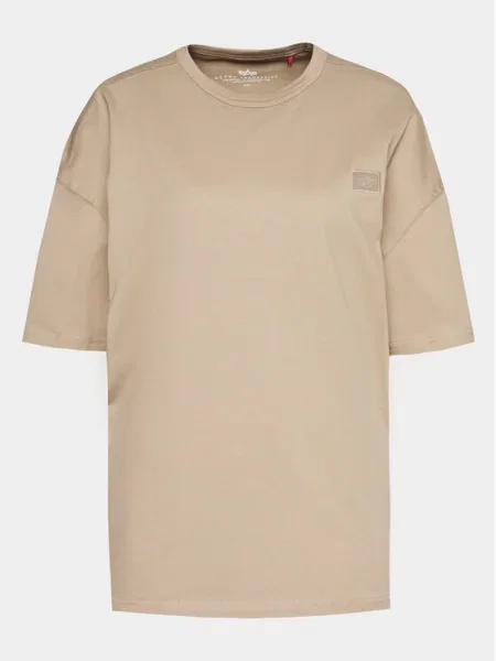 Alpha Industries Tričko Essentials Relaxed Fit béžová