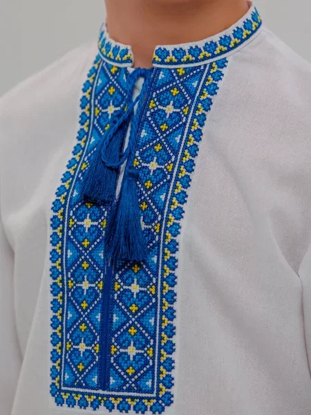 Лляна Дитяча Вишита сорочка Folk Moda білий