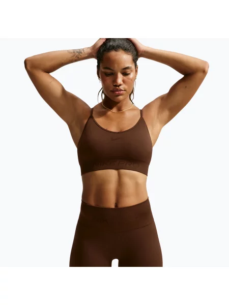 Pantaloni scurți pentru femei Nike Pro Seamless High-Waisted Biker 5" cacao wow