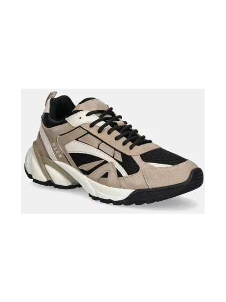 Sneakersy Msgm skórzane beżowe