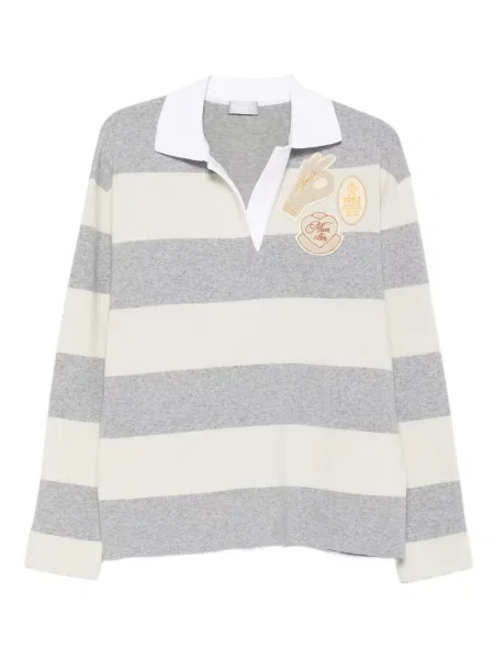 Pruhovaná mikina Moncler šedá