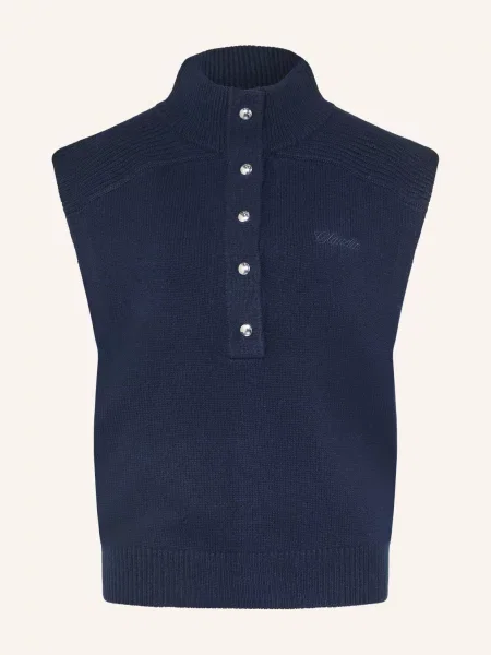 Claudie Pierlot Kamizelka Swetrowa blau granatowa