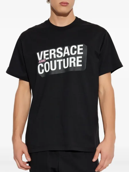 Тениска Versace Jeans Couture с принт черно