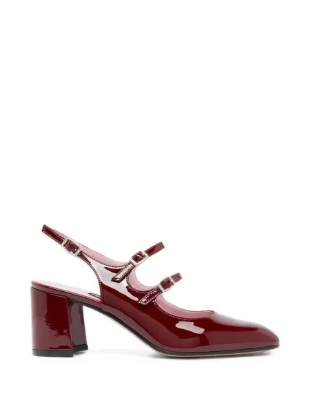 Pantofi cu toc Carel Paris din piele de lac slingback roșu