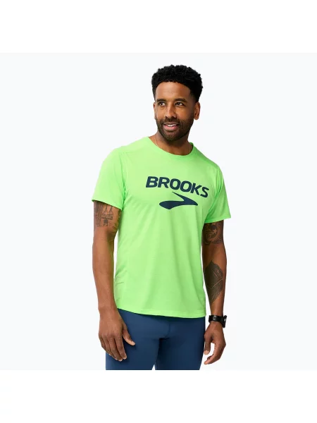 Běžecké tričko Brooks Distance neo limeade/brooks logo zelené