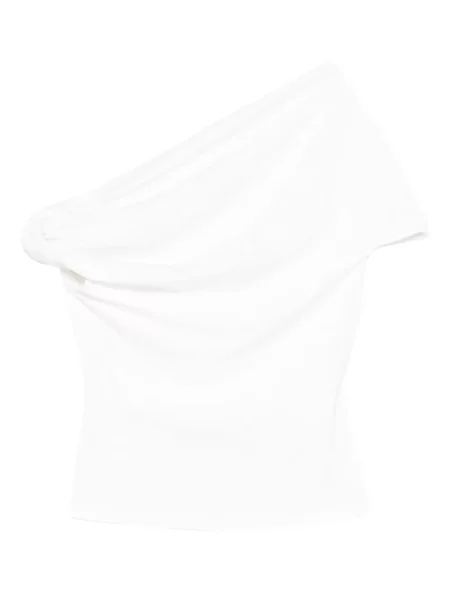 Top Paris Georgia drapat cu un umăr gol alb