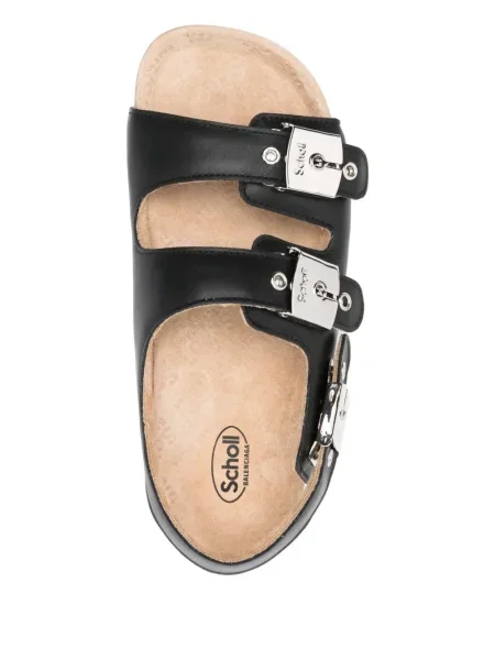 Sandale Balenciaga din piele cu cataramă cu bretele negru