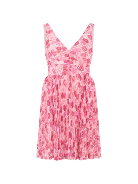 Rochie Valentino Garavani cu imagine plisată de costum roz
