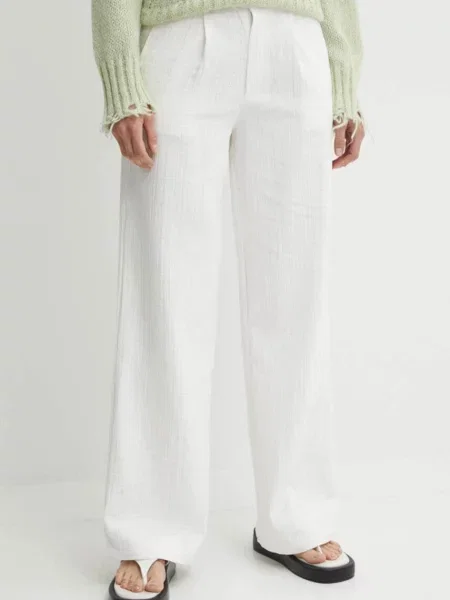 Résumé pantaloni de AnselRS Pant drept high waist alb