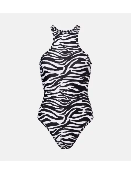 Strój kąpielowy The Attico z nadrukiem w zebrę czarny