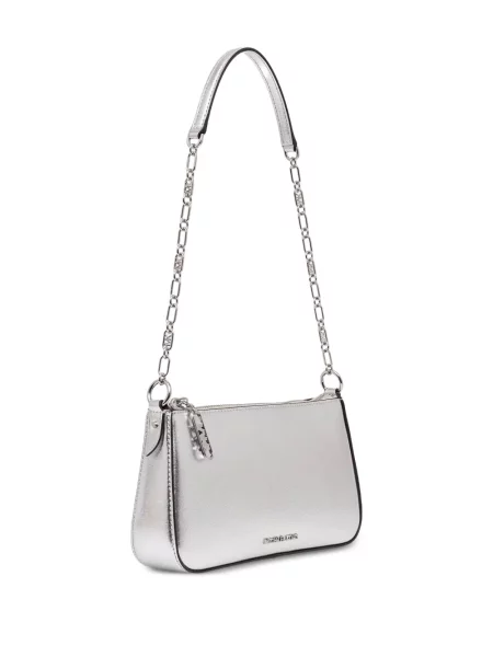 Kožené mini mini šaty Michael Michael Kors na ramínka bílé