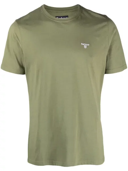 Tricou Barbour cu broderie verde