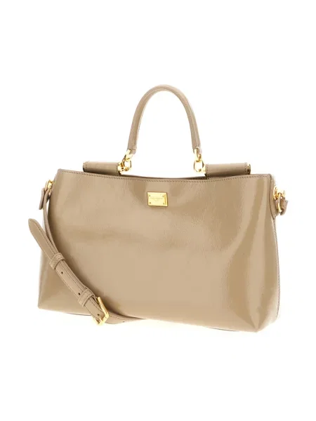Torebka Dolce And Gabbana skórzana beżowa