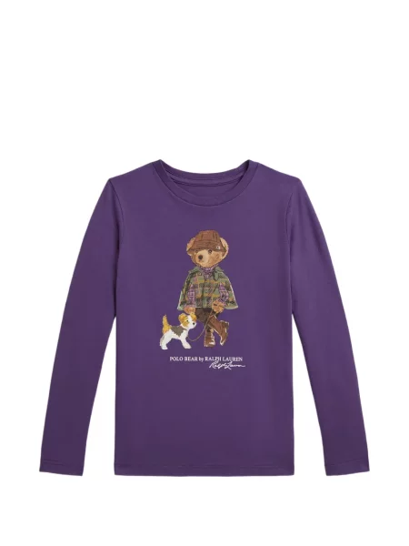 Koszulka polo dziecięca Polo Ralph Lauren fioletowa