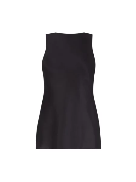 Top Nina Ricci z dekoltem w łódkę drapowany czarny