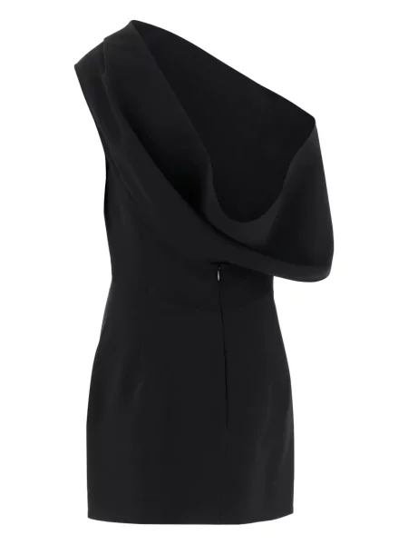 Rochie mini Jacquemus drapată cu un umăr gol de costum negru