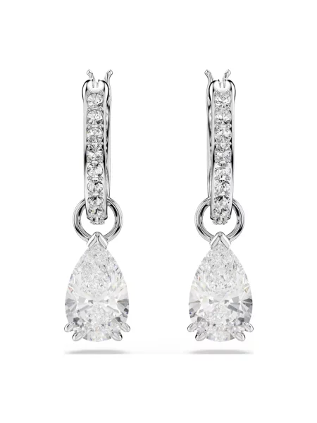 Lniane kolczyki Swarovski szare