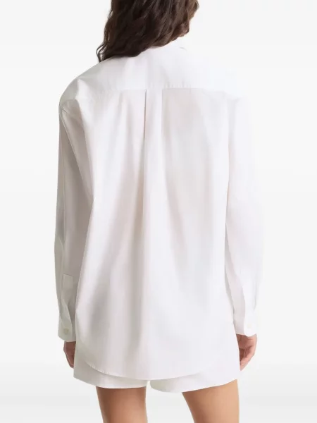 Top Sporty & Rich cu broderie alb