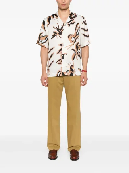 Cămașă Paul Smith cu imagine cu imprimeu geometric alb