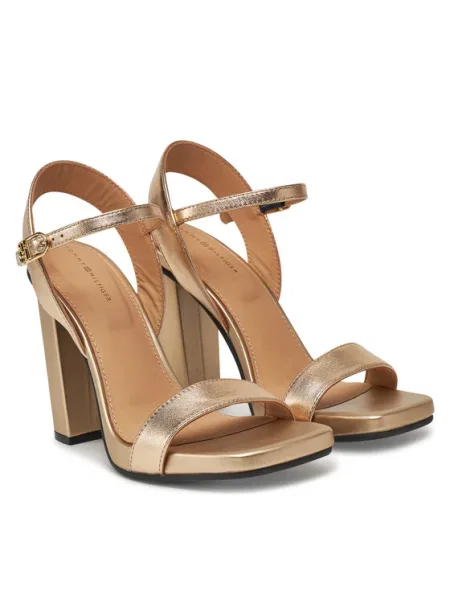 Tommy Hilfiger Sandale High Heel Golden Leather Sandal auriu