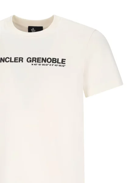 Къс тениска Moncler Grenoble с принт бяло