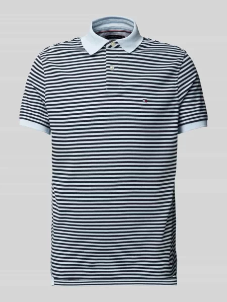 Koszulka polo o kroju regular fit z detalem z logo Tommy Hilfiger niebieskie