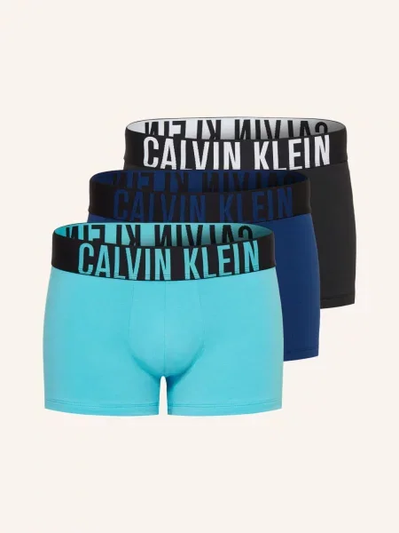 Calvin Klein Boxerky Intense Power 3 Kusy V Balení modrá/ tyrkysová černá