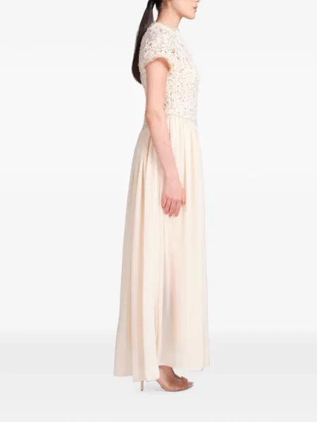 Rochie maxi Baruni din dantelă alb