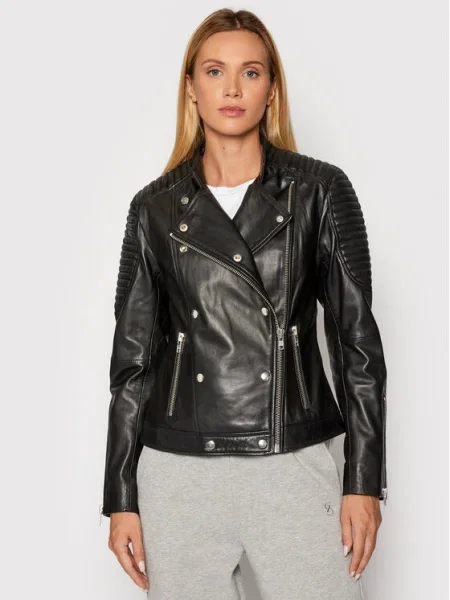 Gestuz Geacă de piele Melgz negru