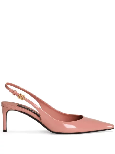 Pantofi cu toc Dolce & Gabbana slingback roz