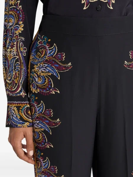 Pantaloni Etro cu model paisley negru