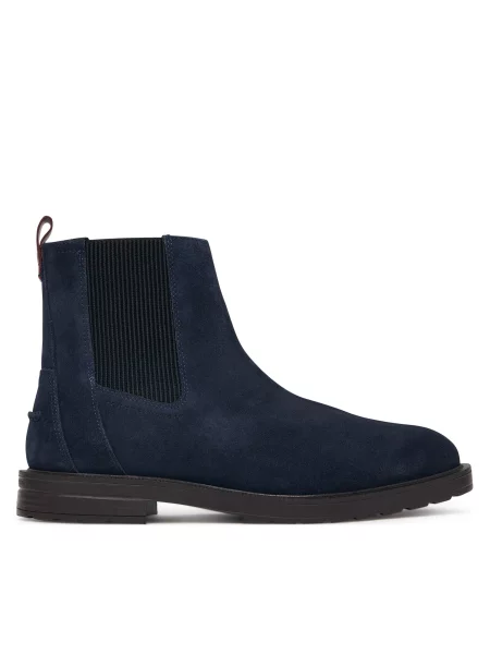 Боти Tommy Hilfiger Cleated Hilifger Suede Boot Тъмносин