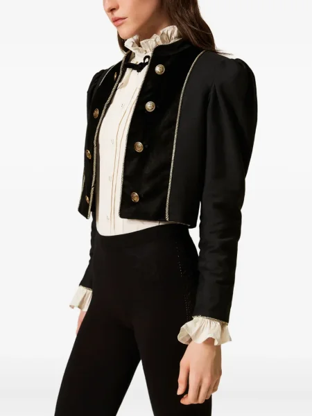Geacă Twinset de catifea negru
