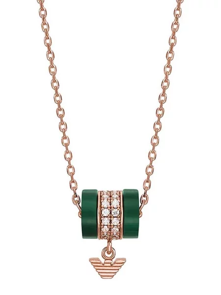 Ogrlica iz srebra prevlečenega z zlatom Emporio Armani