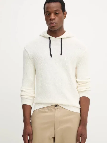 Пуловер Armani Exchange мъжки от лека материя бежово