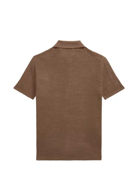 Fleece polo Polo Ralph Lauren με κέντημα με λαιμόκοψη v κόκκινο