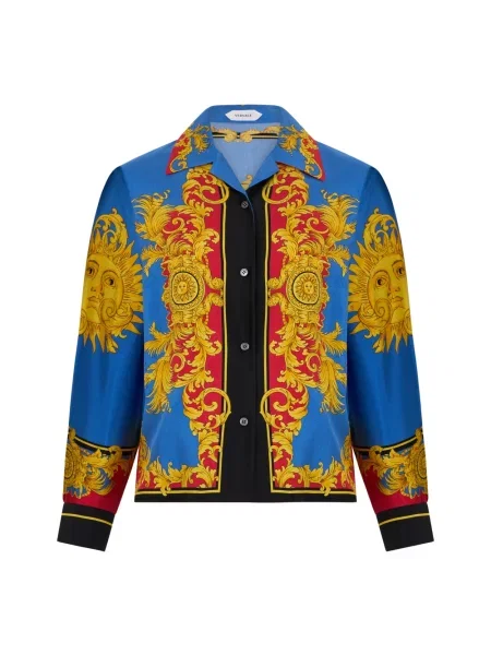 Jedwabna koszula Versace z nadrukiem