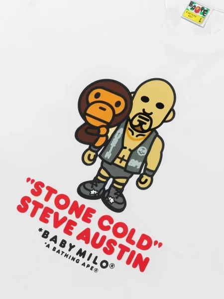 Μπλούζα A Bathing Ape® πέτρες λευκό