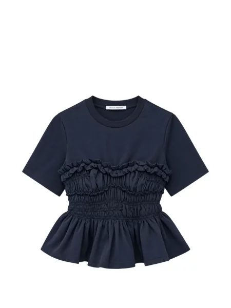 Tricou Cecilie Bahnsen cu volane albastru