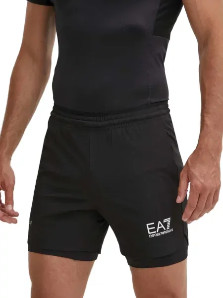 Rövidnadrág Ea7 Emporio Armani nyomtatás fekete