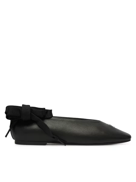 Балеринки Tommy Jeans Tjw Ballerina With Laces черен