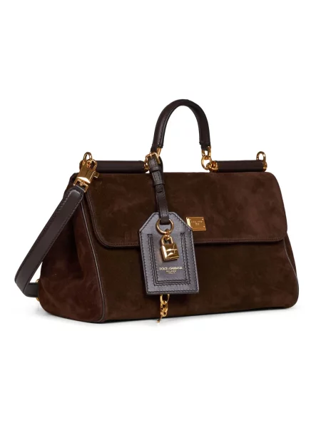 Torebka Dolce And Gabbana skórzana biznesowa brązowa