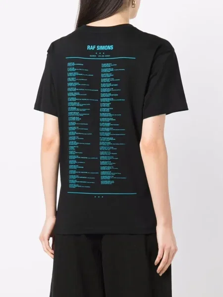 Къс тениска Raf Simons с принт черно