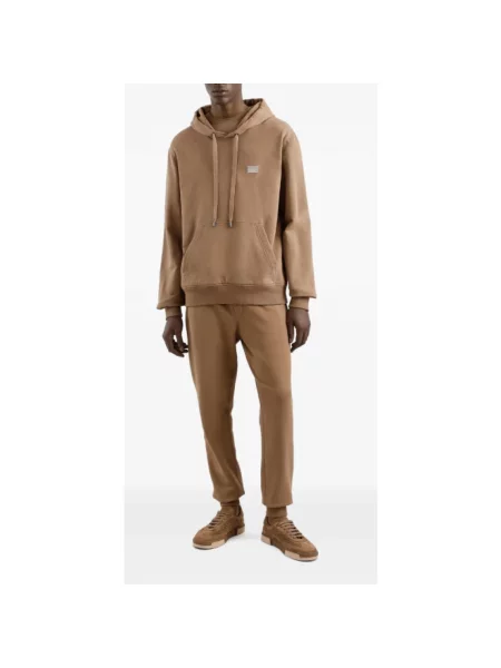 Bluza z kapturem Dolce And Gabbana z logo brązowa