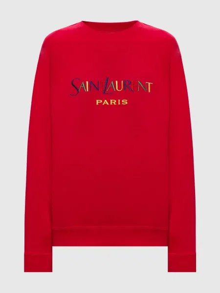 Світшот з вишивкою логотипа Saint Laurent рожевий