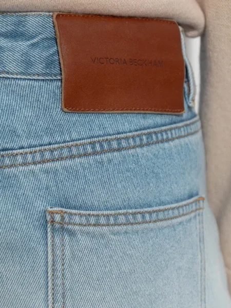 Дънки straight leg Victoria Beckham дизайн с пет джоба синьо